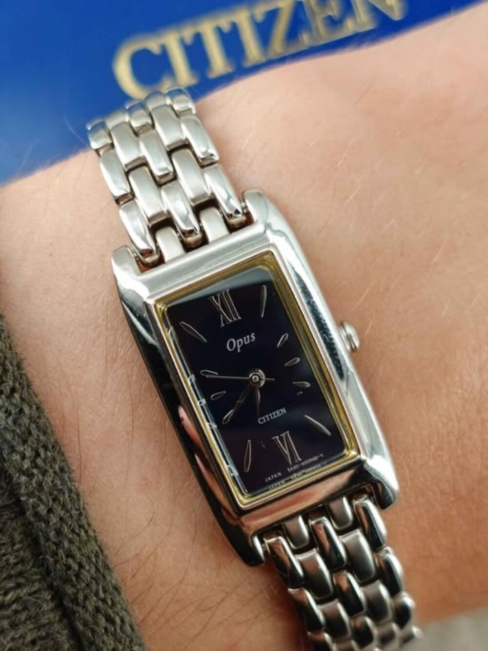IN BOX Citizen Opus Women's Watch Quartz 5431-H03591 Rectangular Tank Black 16mm